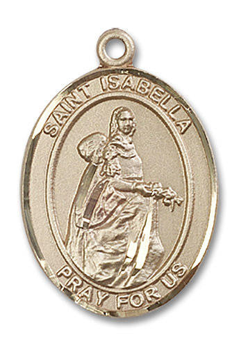 St Isabella Medal - 14kt Gold Oval Pendant 3 Sizes