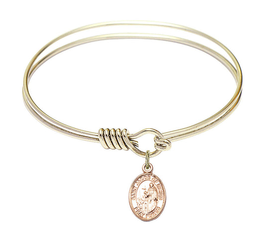 St Jacob of Nisibis Round Eye Hook Bangle Bracelet - Gold-Filled Charm - 6.25 Inch 9392GF