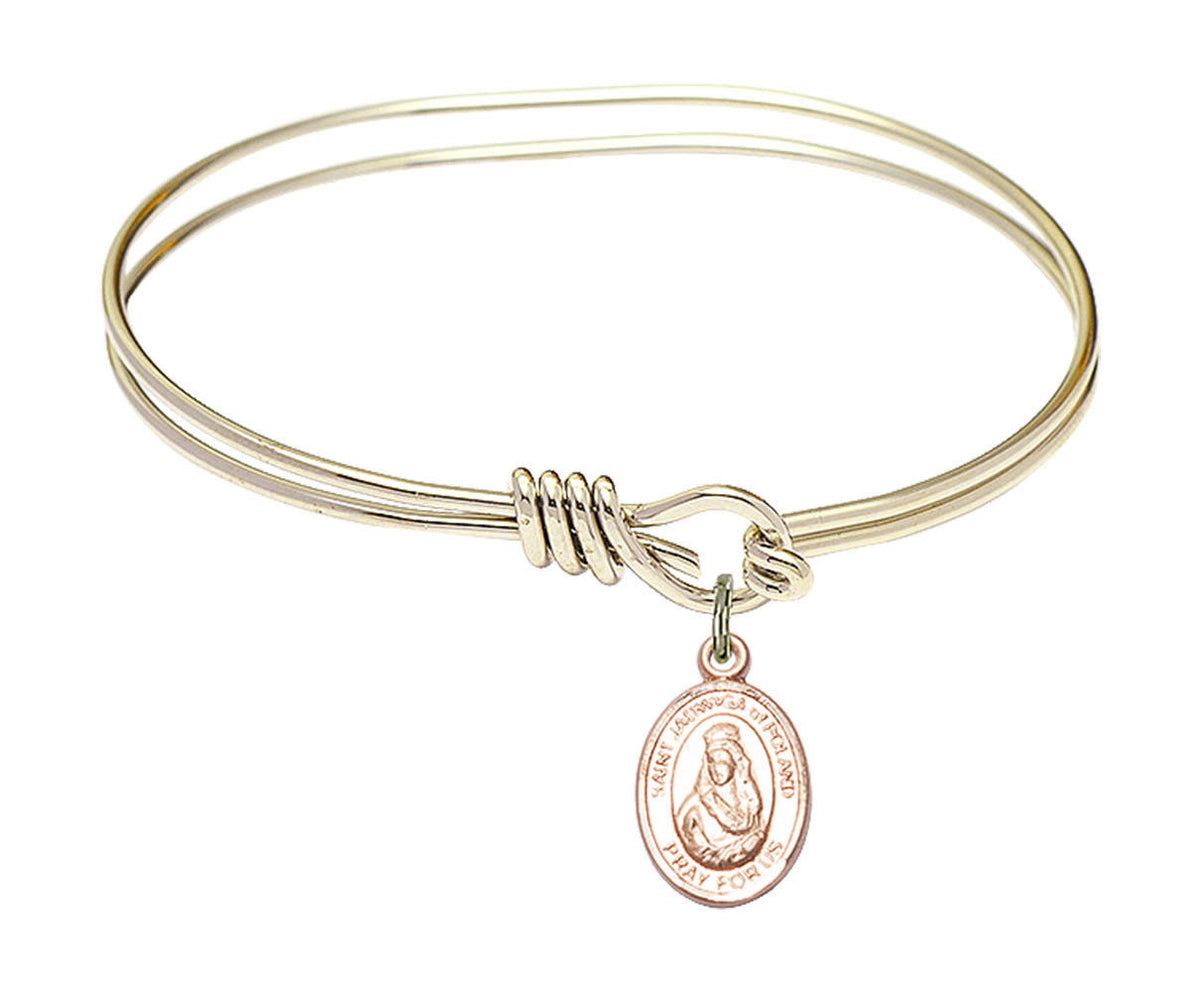 St Jadwigan of Poland Eye Hook Bangle Bracelet - Gold-Filled Charm 9434GF