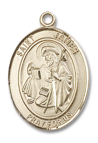 St James Medal - 14kt Gold Oval Pendant 3 Sizes