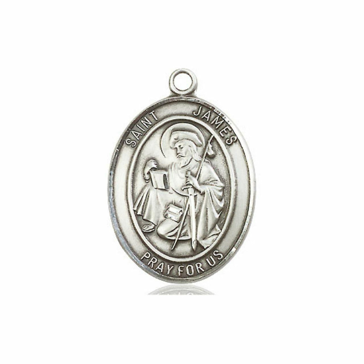 St James Medal - Sterling Silver Oval Pendant 3 Sizes