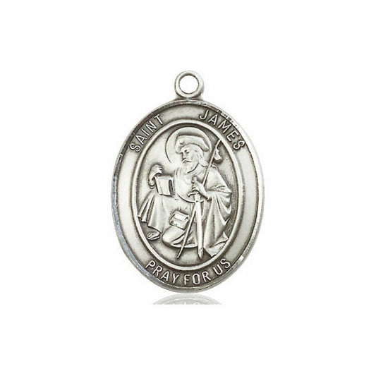 St James Medal - Sterling Silver Oval Pendant 3 Sizes