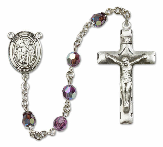 St James The Greater Sterling Silver Rosary - 16 Color Options 8050/0644
