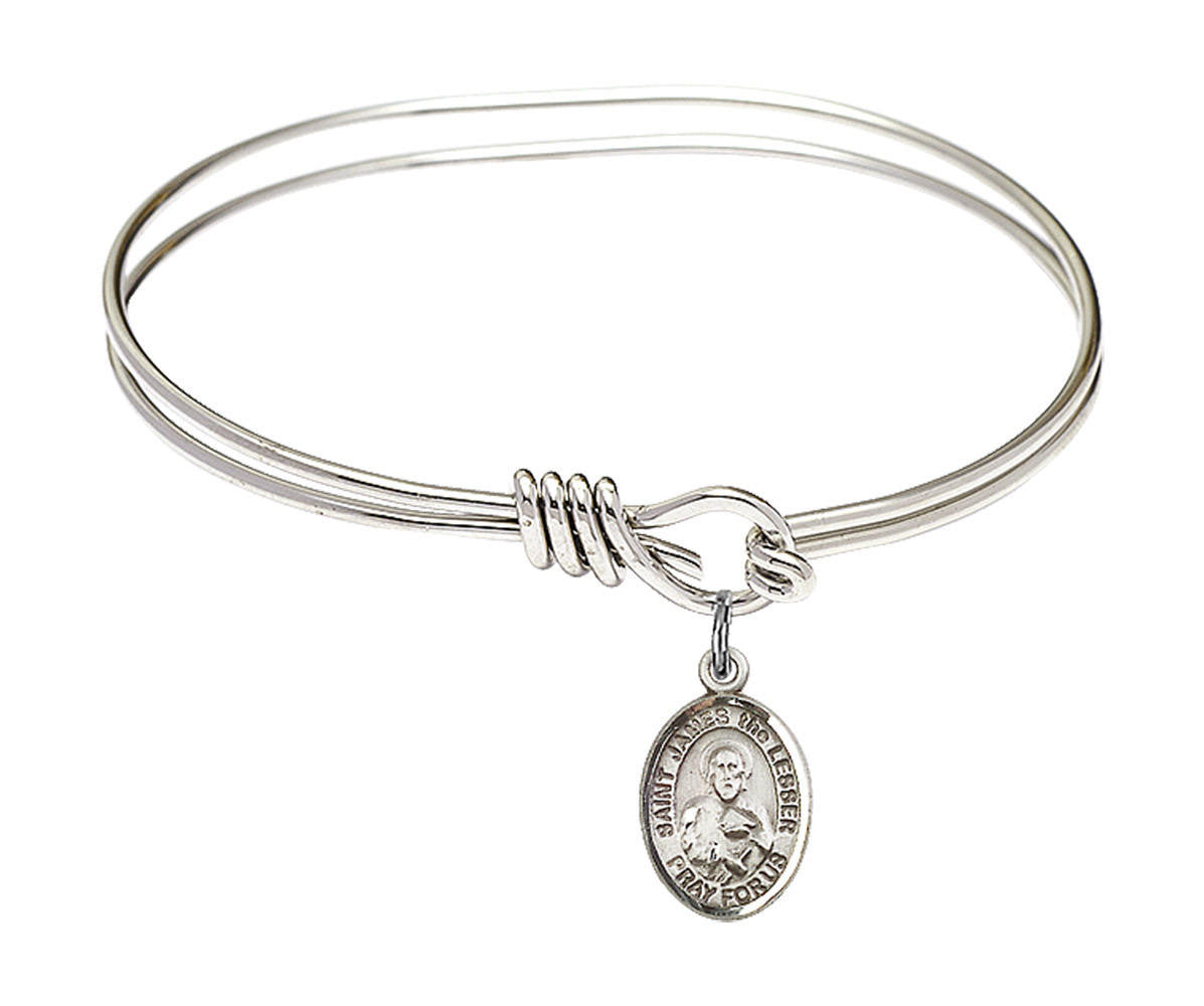 St James The Lesser Eye Hook Bangle Bracelet - Sterling Silver Charm 9277SS