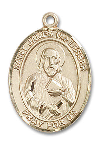 St James The Lesser Medal - 14kt Gold Oval Pendant 3 Sizes