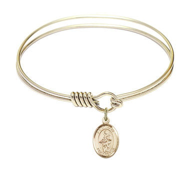St. Jane of Valois Round Eye Hook Bangle Bracelet - Gold-Filled Charm - 6.25 Inch (9029GF)