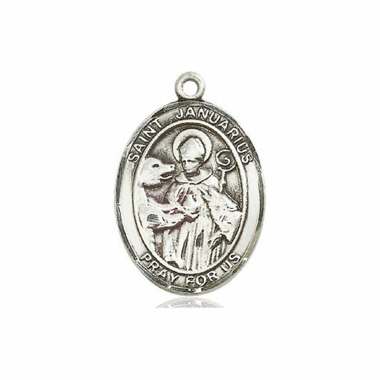 St Januarius Medal - Sterling Silver Oval Pendant 3 Sizes