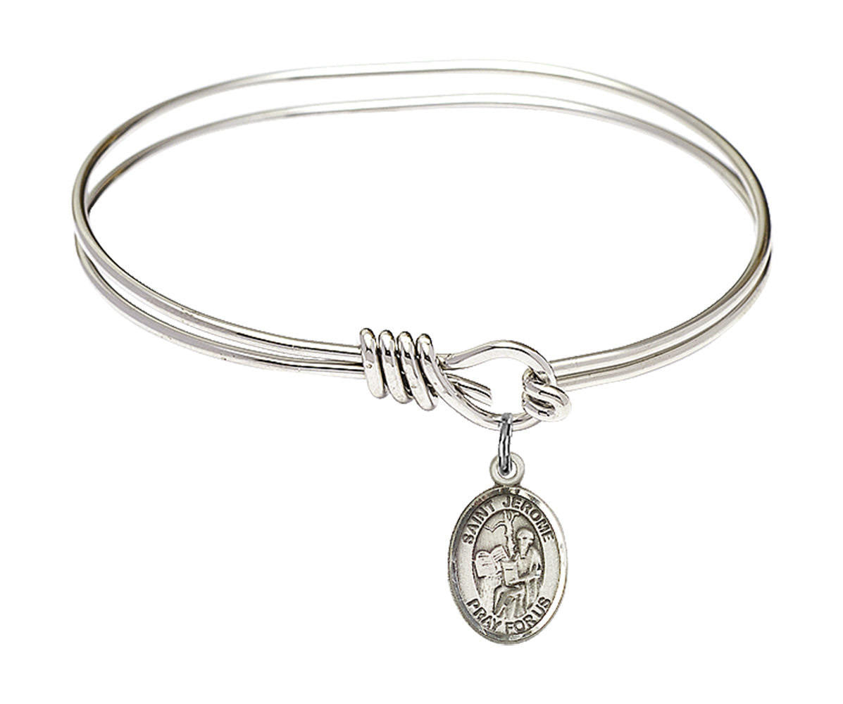 St Jerome Eye Hook Bangle Bracelet - Sterling Silver Charm 9135SS