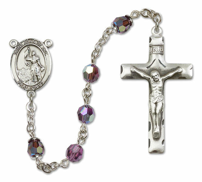 St Joan of Arc Sterling Silver Rosary - 16 Color Options 8053/0644