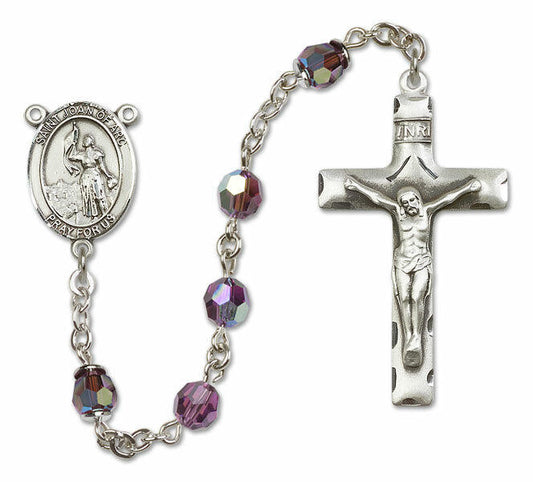 St Joan of Arc Sterling Silver Rosary - 16 Color Options 8053/0644