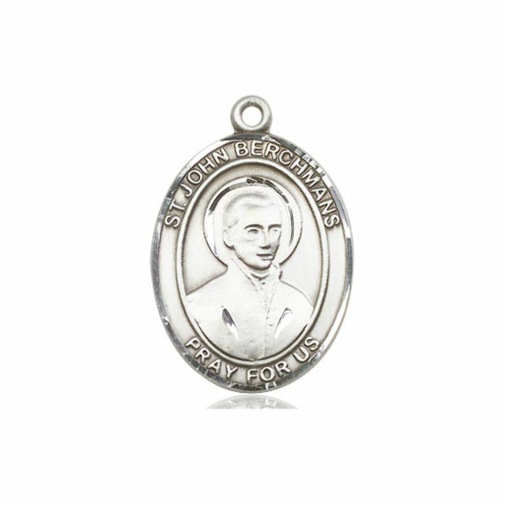 St John Berchmans Medal - Sterling Silver Oval Pendant 3 Sizes
