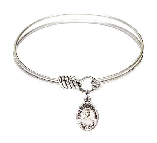 St John Berchmans Round Eye Hook Bangle Bracelet - Sterling Silver Charm - 6.25 Inch 9370SS