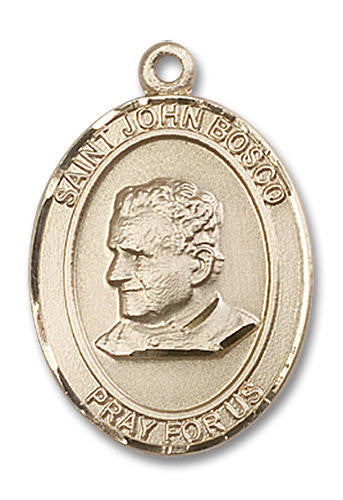 St John Bosco Medal - 14kt Gold Oval Pendant 3 Sizes
