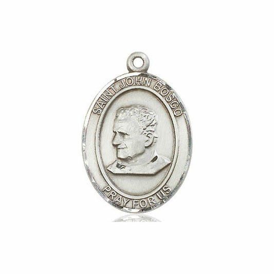 St John Bosco Medal - Sterling Silver Oval Pendant 3 Sizes