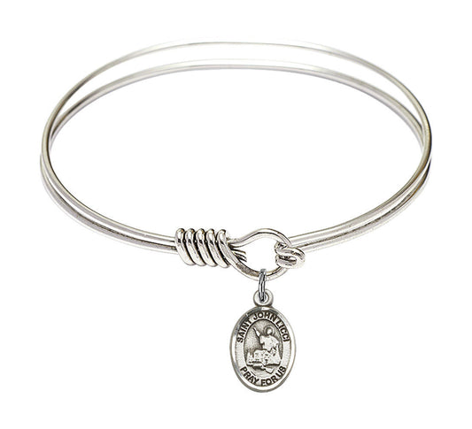 St John Licci Round Eye Hook Bangle Bracelet - Sterling Silver Charm - 6.25 Inch 9358SS