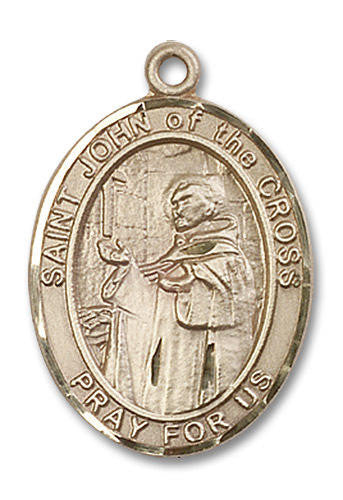 St John of The Cross Medal - 14kt Gold Oval Pendant 3 Sizes