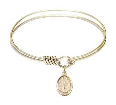 St. John of The Cross Round Eye Hook Bangle Bracelet - Gold-Filled Charm - 6.25 Inch (9231GF)