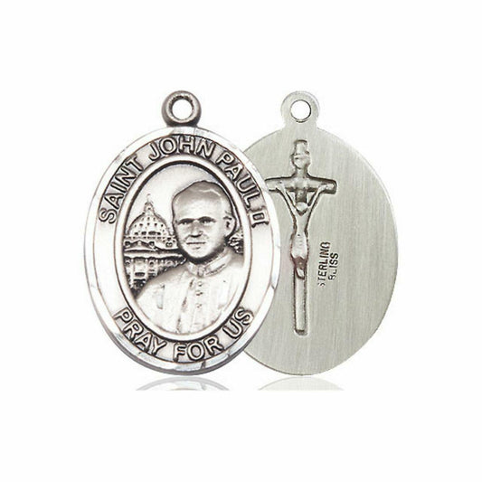 St John Paul II Medal - Sterling Silver Oval Pendant 3 Sizes