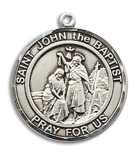 St. John The Baptist Medal - Sterling Silver 3/4