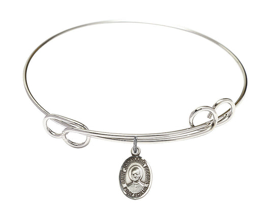 St Josemaria Escriva Double Loop Bangle Bracelet - Sterling Silver Charm 9362SS