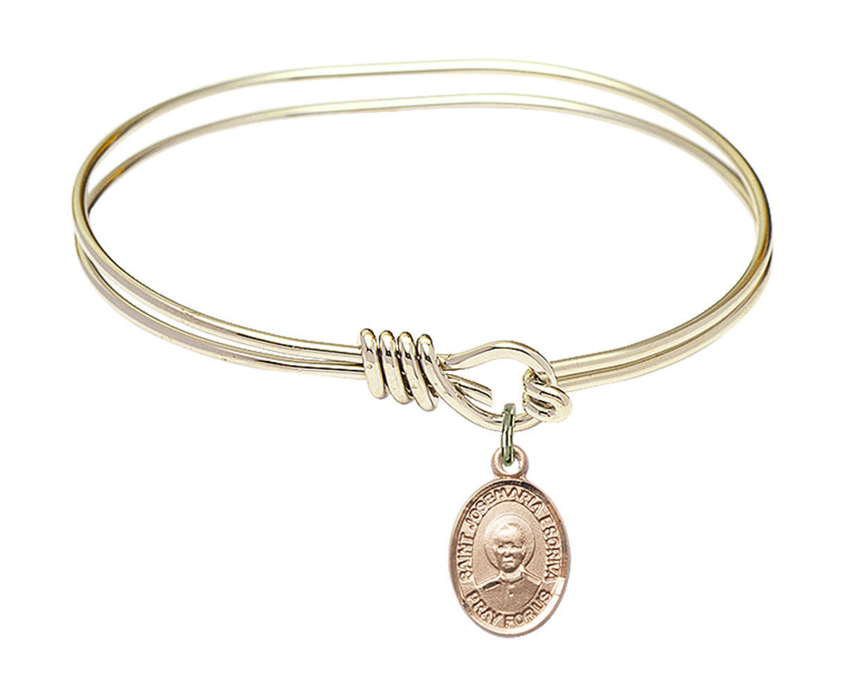 St Josemaria Escriva Eye Hook Bangle Bracelet - Gold-Filled Charm 9362GF