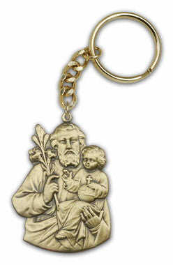 St. Joseph Keychain - Gold Finish 5859SRCG