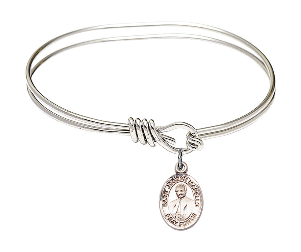 St Joseph Marello Eye Hook Bangle Bracelet - Sterling Silver Charm 9430SS