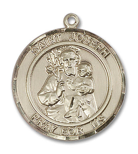 St Joseph Medal - 14kt Gold Round Pendant 2 Sizes