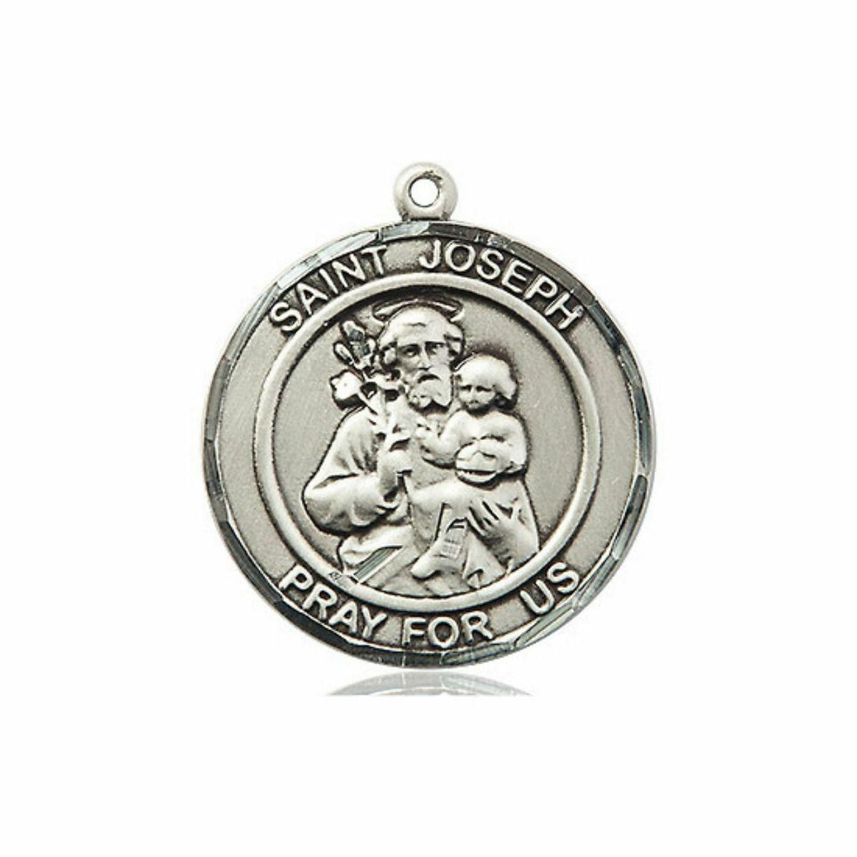 St Joseph Medal - Sterling Silver Round Pendant 2 Sizes