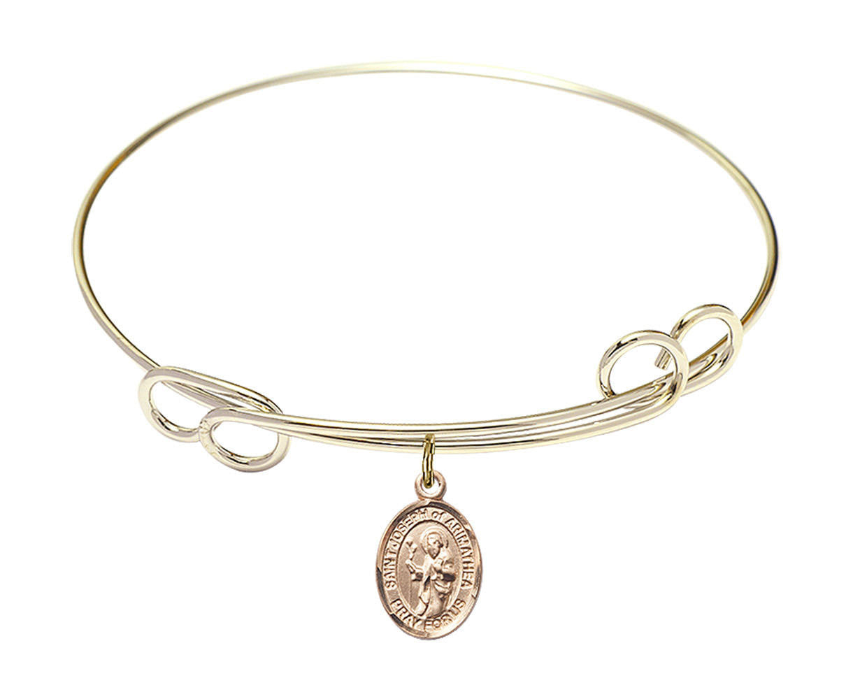 St Joseph of Arimathea Double Loop Bangle Bracelet - Gold-Filled Charm ...