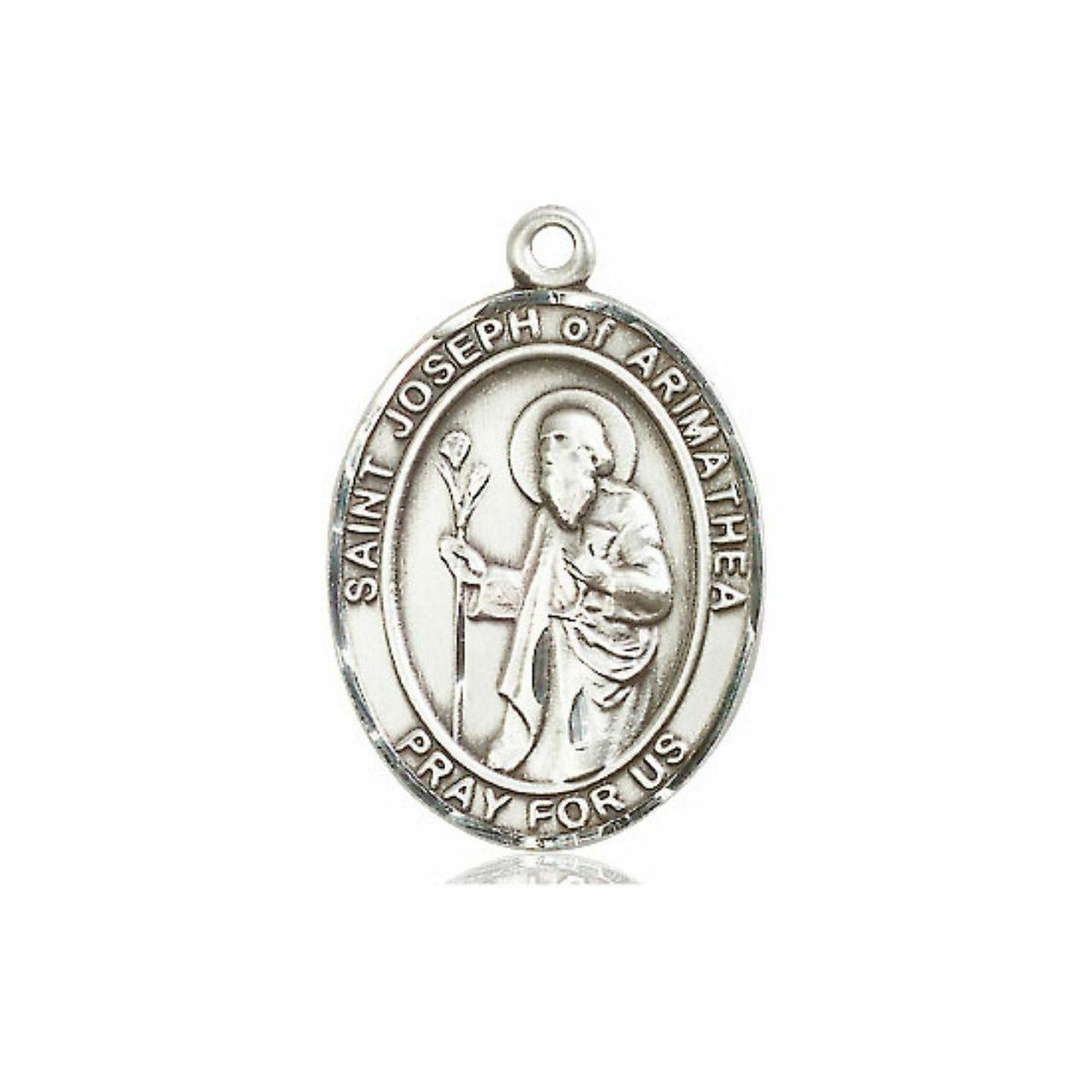 St Joseph of Arimathea Medal - Sterling Silver Oval Pendant 3 Sizes