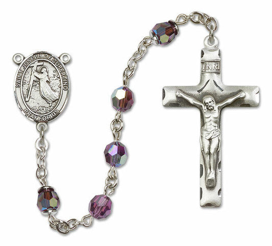 St Joseph of Cupertino Sterling Silver Rosary - 16 Color Options 8057/0644