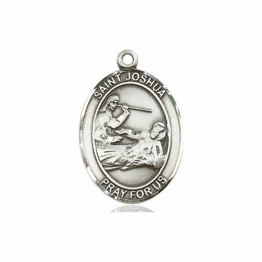 St Joshua Medal - Sterling Silver Oval Pendant 3 Sizes