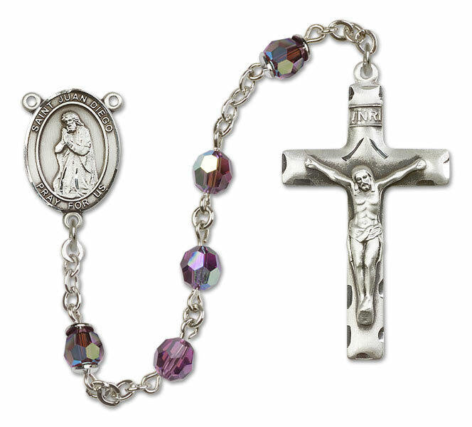 St Juan Diego Sterling Silver Rosary - 16 Color Options 8111/0644