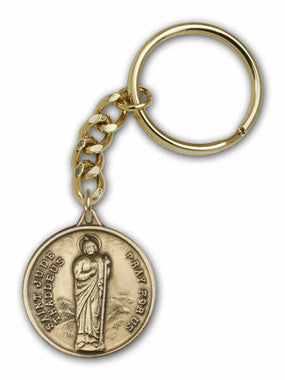 St. Jude Keychain - Gold Finish