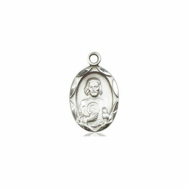 St. Jude Medal - Sterling Silver 3/4" x 3/8" Oval Pendant (0612JSS)