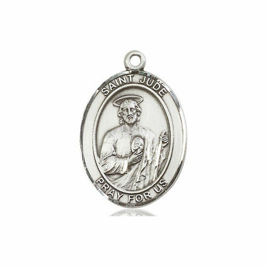 St Jude Medal - Sterling Silver Oval Pendant 3 Sizes