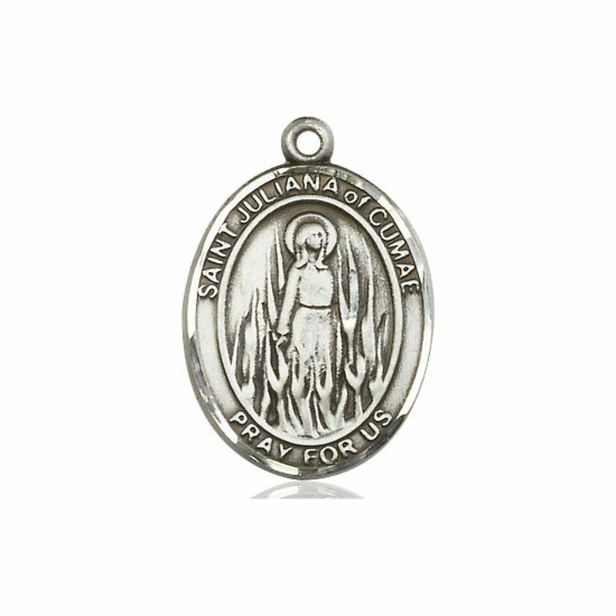 St Juliana of Cumae Medal - Sterling Silver Oval Pendant 3 Sizes