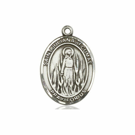 St Juliana of Cumae Medal - Sterling Silver Oval Pendant 3 Sizes