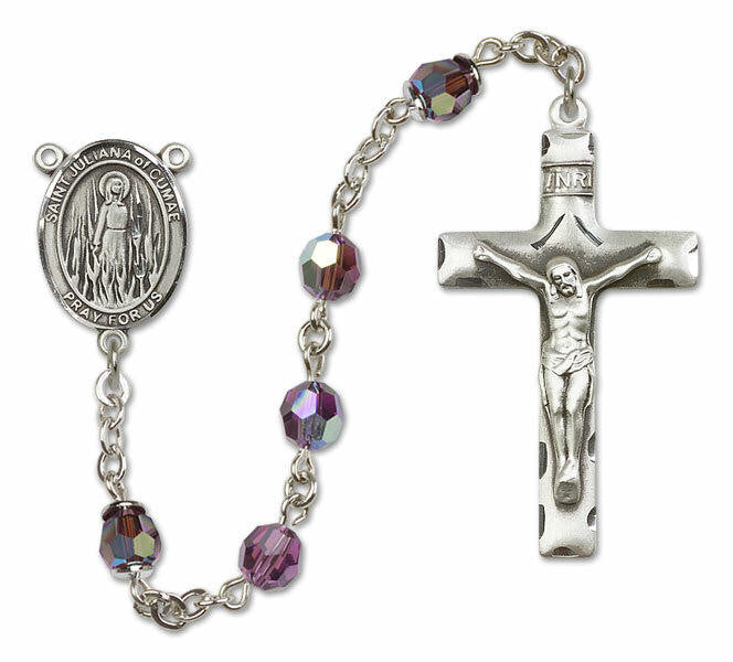 St Juliana Sterling Silver Rosary - 16 Color Options 8372/0644
