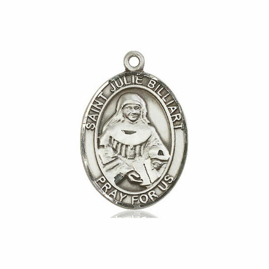 St Julie Billiart Medal - Sterling Silver Oval Pendant 3 Sizes