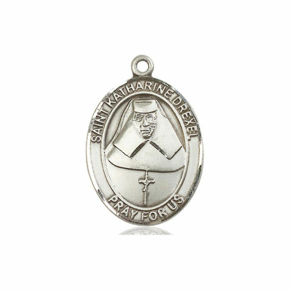 St Katharine Drexel Medal - Sterling Silver Oval Pendant 3 Sizes