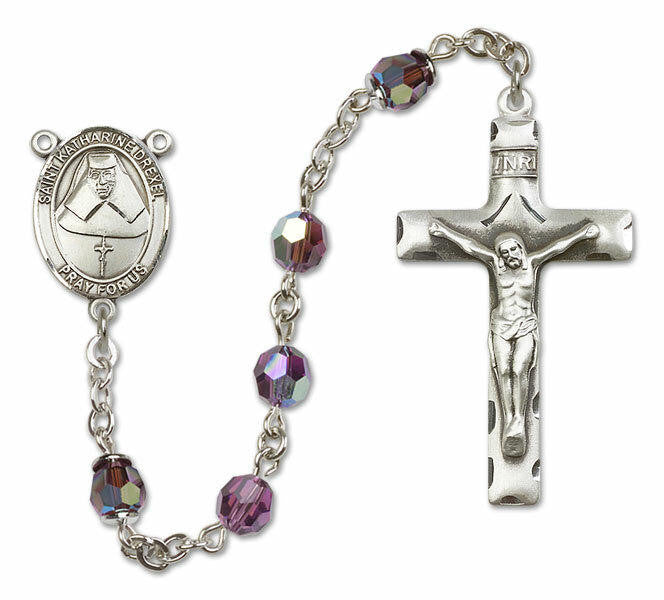 St Katharine Drexel Sterling Silver Rosary - 16 Color Options 8015/0644