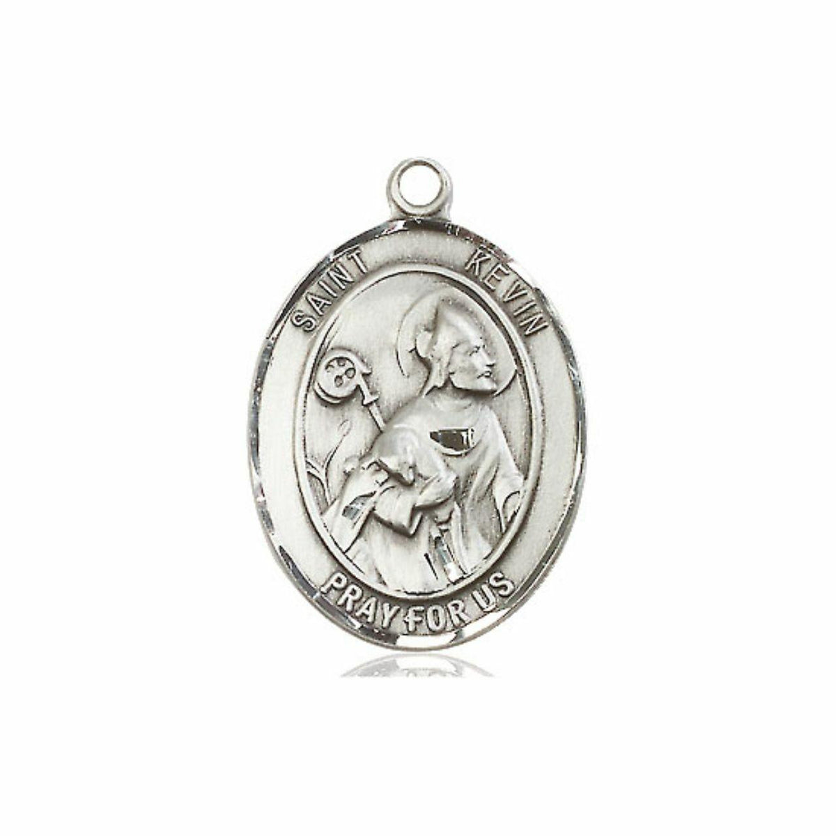 St Kevin Medal - Sterling Silver Oval Pendant 3 Sizes
