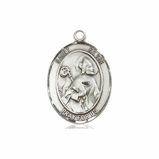 St Kevin Medal - Sterling Silver Oval Pendant 3 Sizes
