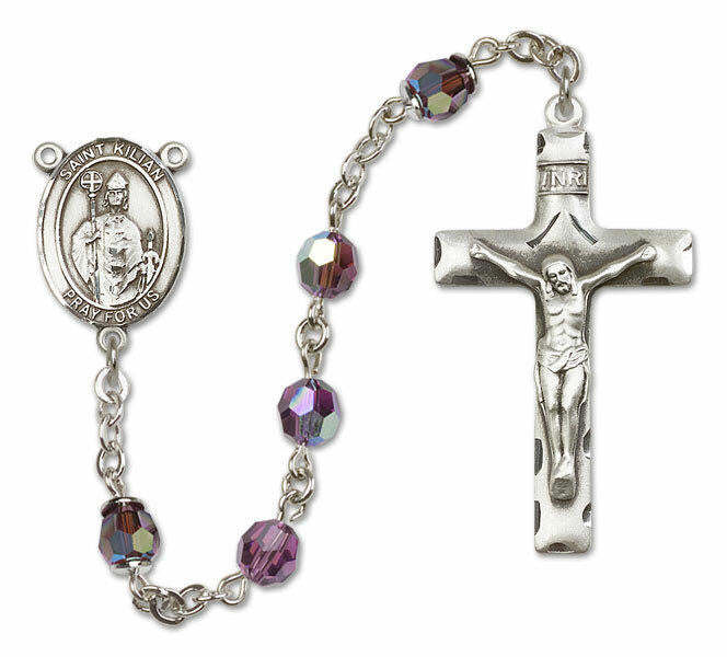 St Kilian Sterling Silver Rosary - 16 Color Options 8067/0644