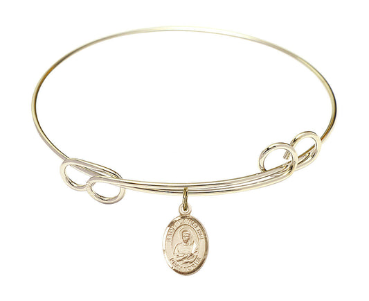 St Lawrence Double Loop Bangle Bracelet - Gold-Filled Charm 9063GF