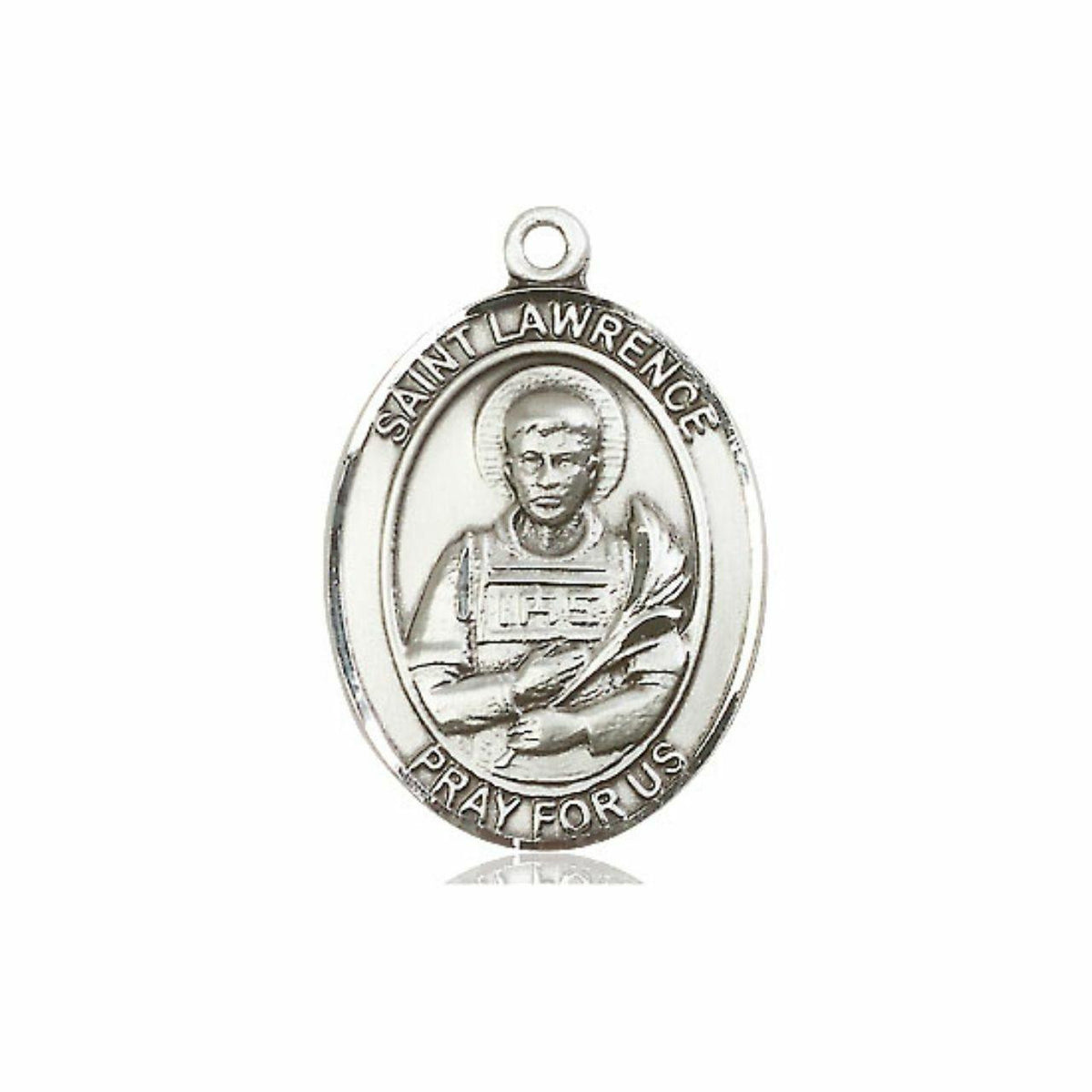 St Lawrence Medal - Sterling Silver Oval Pendant 3 Sizes