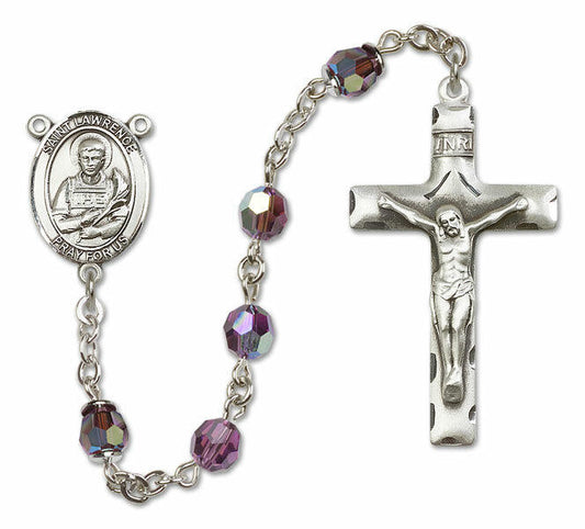 St Lawrence Sterling Silver Rosary - 16 Color Options 8063/0644