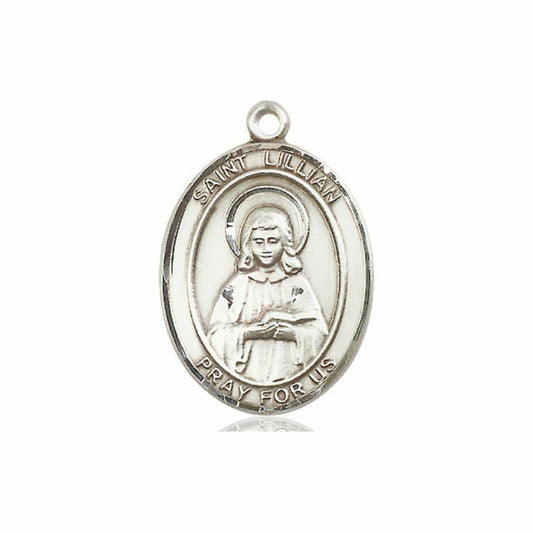 St Lillian Medal - Sterling Silver Oval Pendant 3 Sizes